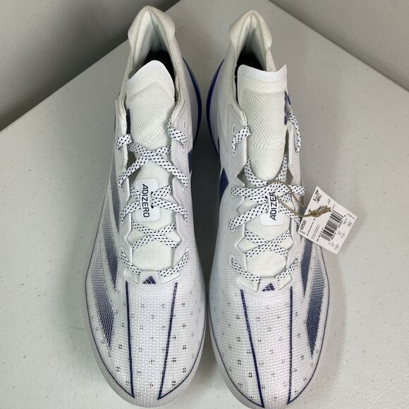 Adidas Mens Size 13.5 Football Cleats Low Adizero Electric IE4377 White Blue - Picture 5 of 9